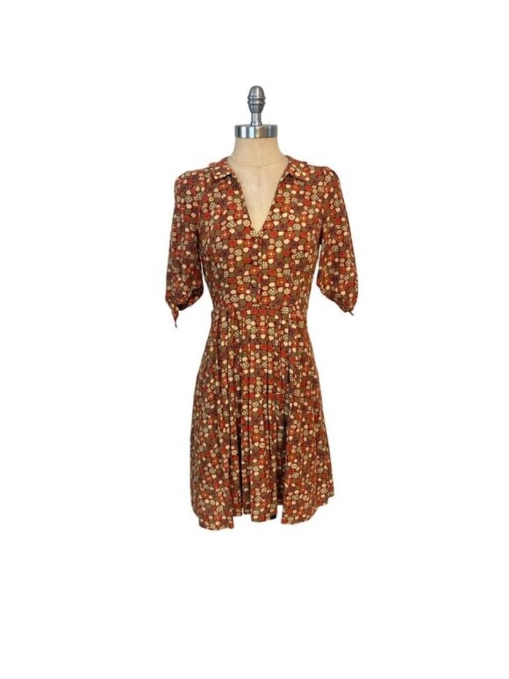 Anthropologie Edme & Esyllte Patterned Cotton short sleeve Dress size 0